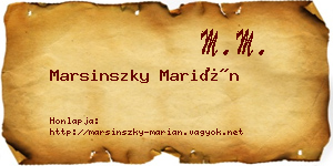 Marsinszky Marián névjegykártya